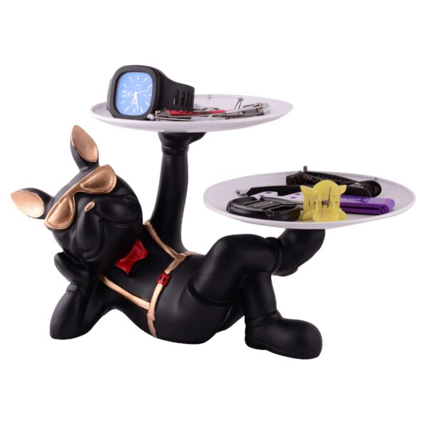 Cool Dog Showpiece with Plate for Home Dcor Item | Kitchen,Bedroom,Office,Dinning Table Decorative Item - Image 3