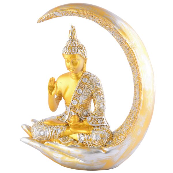 Buddha Idol Statue Showpiece Gift Gifting Item Polystone Home Decor Decoration - Image 4